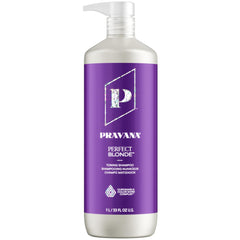 Pravana Champú Tonalizante Púrpura para Rubio, botella frontal, neutraliza tonos amarillos y aporta brillo.