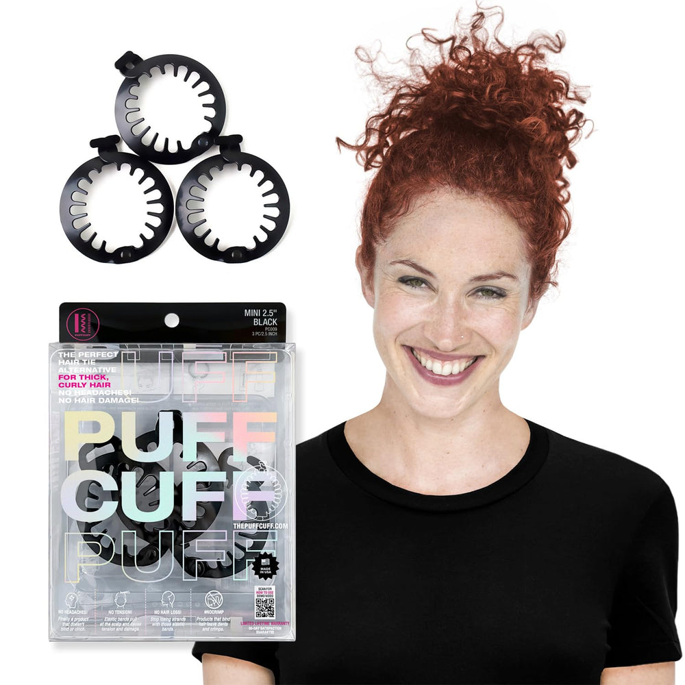 PuffCuff mini 2,5 pulgadas clip de garra para cabello, sujeción suave en rizos