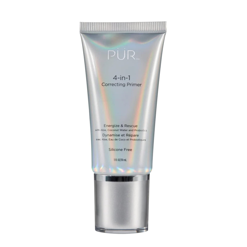 PÜR MINERALS Energize & Rescue, botella del primer, prepara la piel para maquillaje suave.