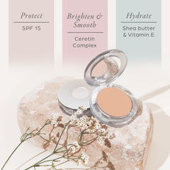 PÜR MINERALS PUR BEAUTY 4-en-1, cobertura media que se difumina para un look natural.
