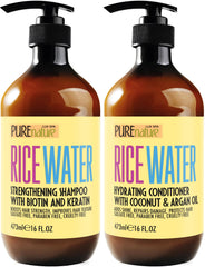 Pure Nature Lux Spa Champú de arroz fortalece cabellos finos para mayor cuerpo.