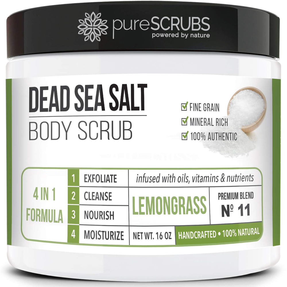 PureSCRUBS exfoliante corporal con sal marina y hierba de limón para piel suave
