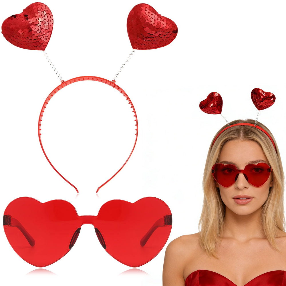 Pvoiue diadema corazón lentejuelas para fiestas y fotos