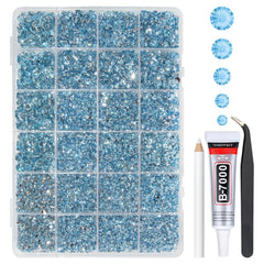 qiipii piedras de resina azul claro 2 mm para manualidades con brillo intenso.