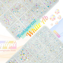 qiipii resinas AB 4 mm transparente, facetado de 14 caras para decoración elegante.