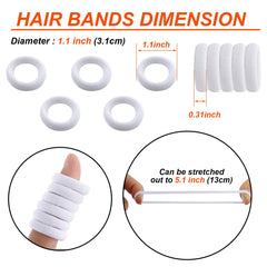 QRTVI bandas elásticas blancas para cabello, ideales para peinados diarios.