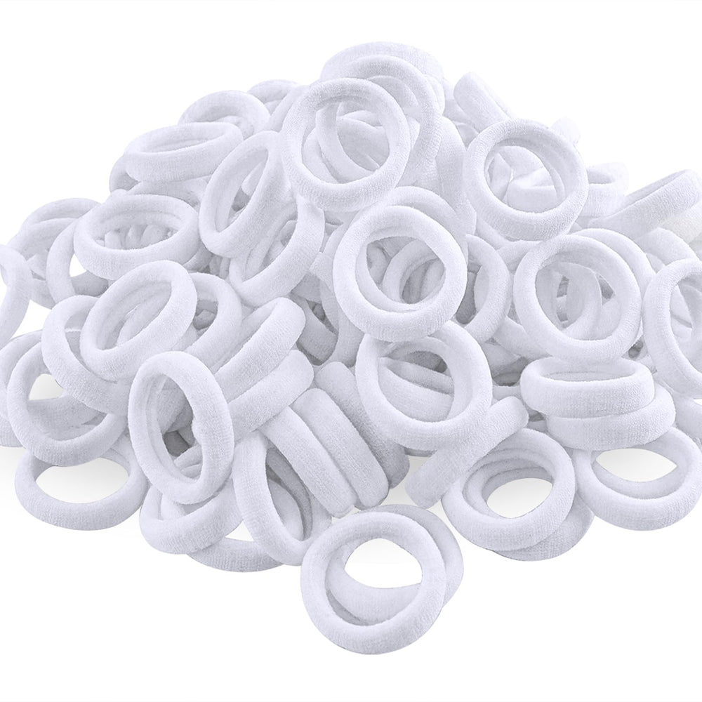 QRTVI lazos de pelo blancos para bebé, 120 piezas, suaves y elásticos.