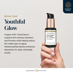 Quicksilver Scientific Copper GHK+ Serum con hialurónico y vitamina C para hidratación profunda