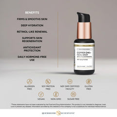 Brillo natural de la piel tras usar Quicksilver Scientific Copper GHK+ Serum