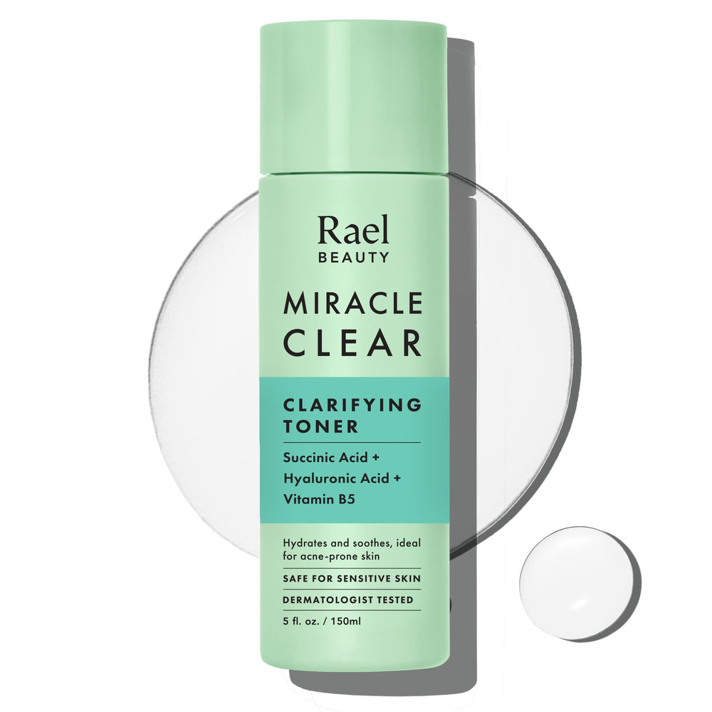 Rael Miracle Clear frasco para control de grasa en piel propensa a imperfecciones.