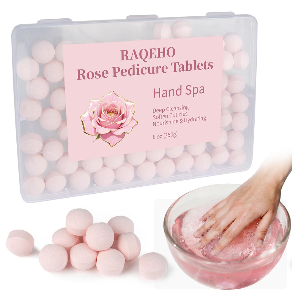 RAQEHO bolas spa manicura rosas: infunden aroma suave para relajar manos al disolverse.