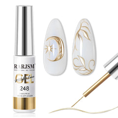 RARJSM Liner gel metálico bronce oro; delineado elegante y duradero.