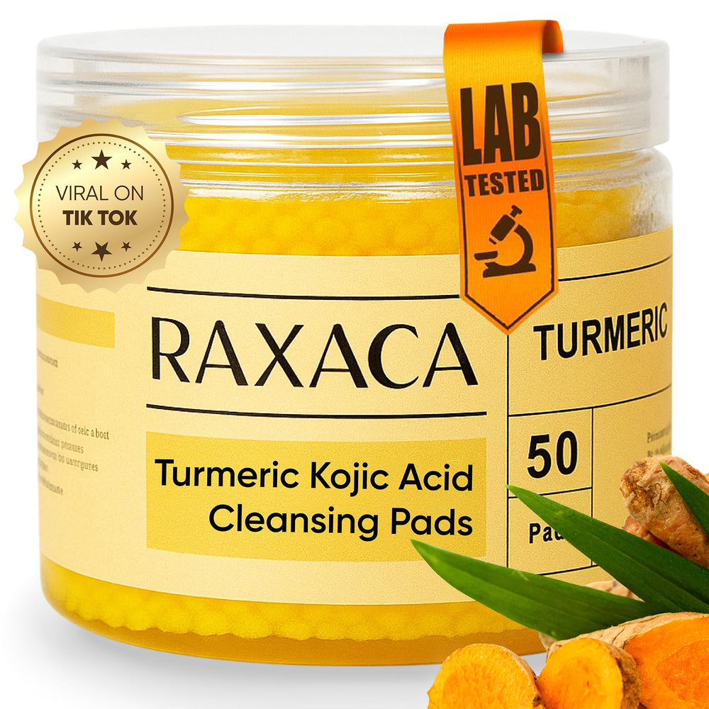 RAXACA discos exfoliantes con ácido kojícico y cúrcuma para tono uniforme