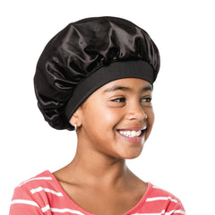 Gorro satinado Red by Kiss con banda amplia negro para dormir cómodo