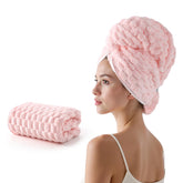 REDKISS toalla-cabello-microfibra-rosa-extra-grande para secado suave