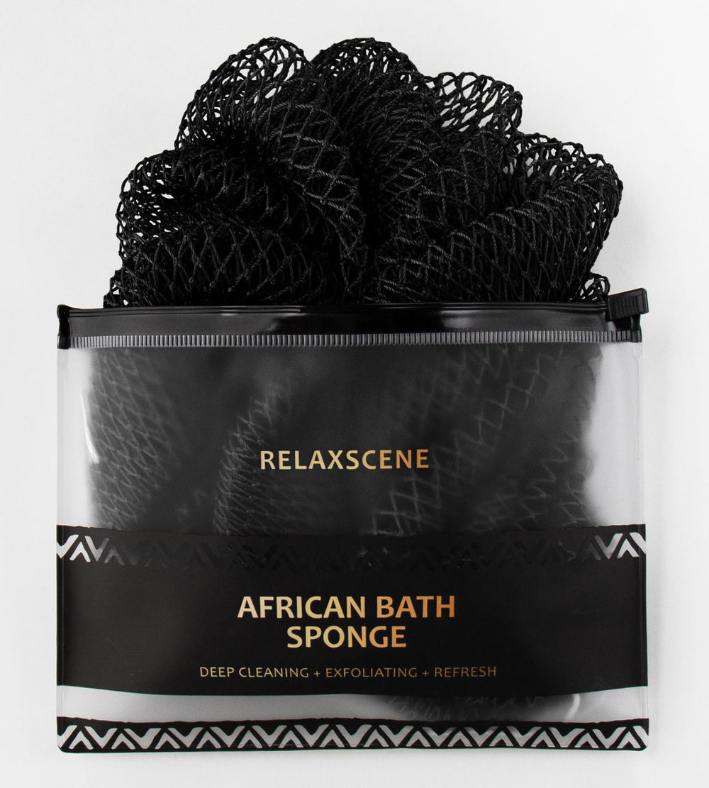 RelaxScene esponja de red africana auténtica para exfoliar suavemente la piel.