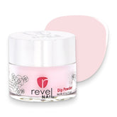Revel Nail Erica, bote de polvo de inmersión rosado, acabado suave y duradero.