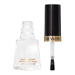 Esmalte claro Revlon, brillo alto para uñas pulidas.