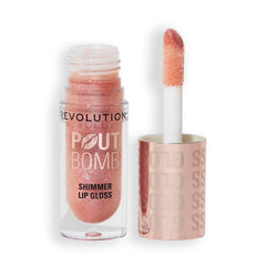 Revolution Pout Bomb Shimmer Lip Gloss con aplicador XXL para color jugoso