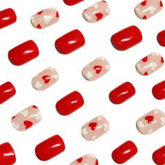 RIICFDD Uñas con diseño de corazón, ideal para citas.
