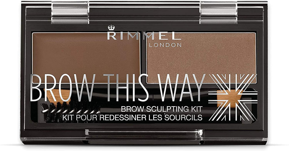 Rimmel Brow This Way Sculpting Kit: polvo y cera para definir cejas con acabado natural.