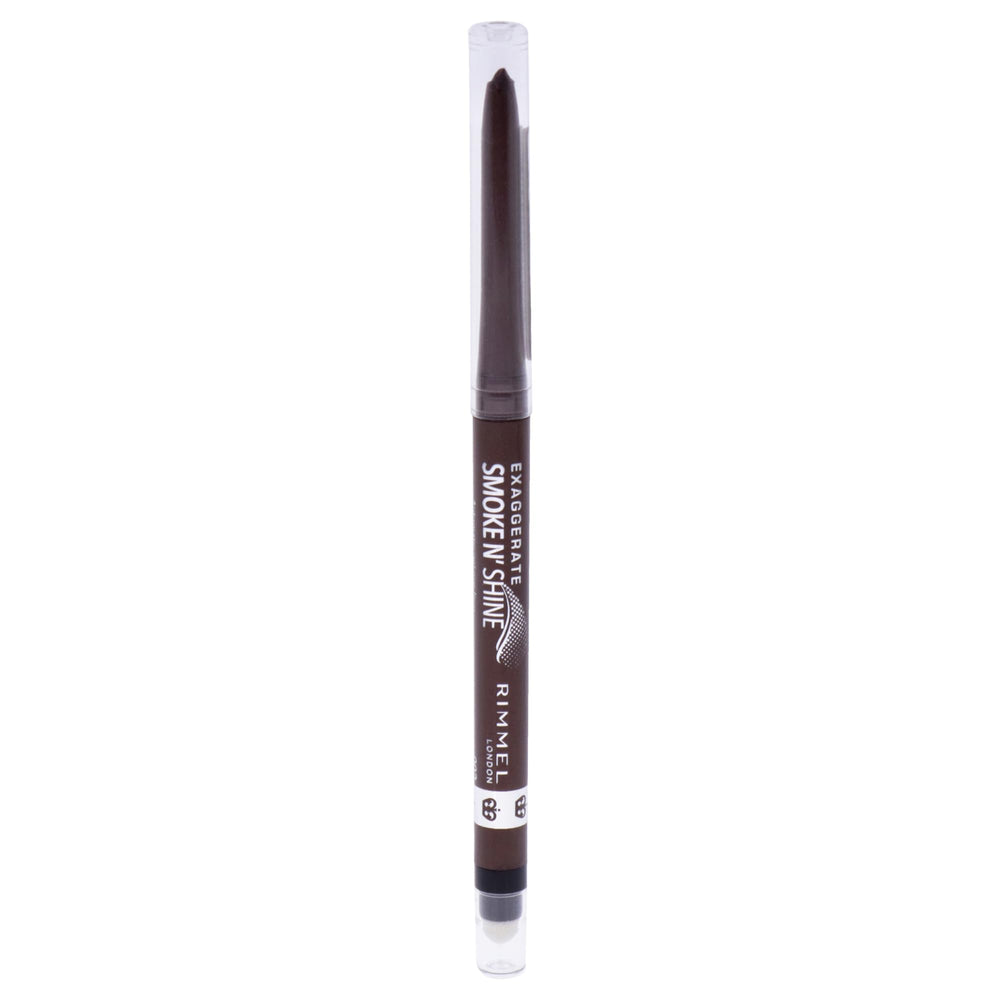 Delineador Rimmel Smoke'N Shine cobre brillo con punta suave para definición precisa.