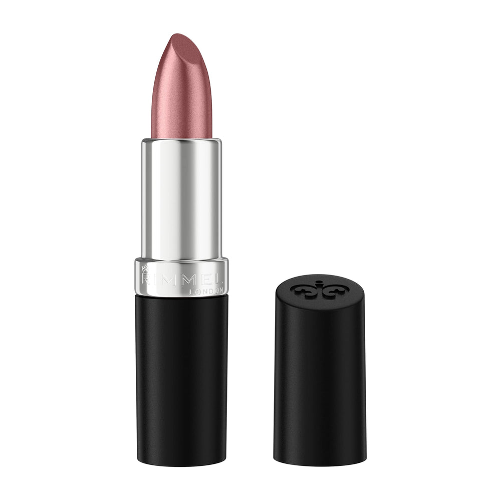 Rimmel Labial Satinado tono Rosa Helado, color suave para uso diario.