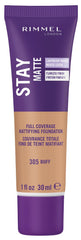 Rimmel Stay Matte 305 Buff, botella con acabado mate duradero