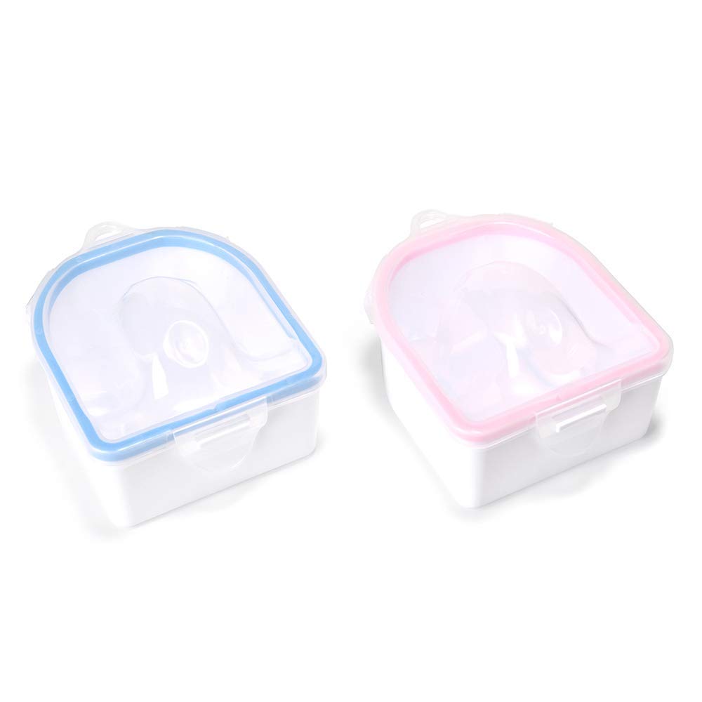 Rolabling taza remojo uñas rosa-azul, ideal para eliminar geles y acrílico.