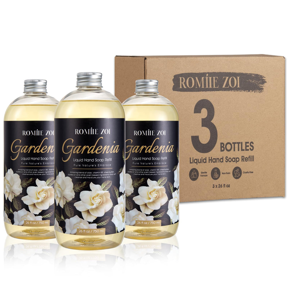 ROMIIE ZOI Jabón de manos Gardenia, botella de 750 ml para uso diario