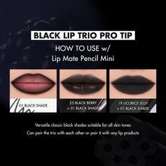 Rom&nd BESO NEGRO TRIO muestra tinte desenfoque mate para rojos discretos.