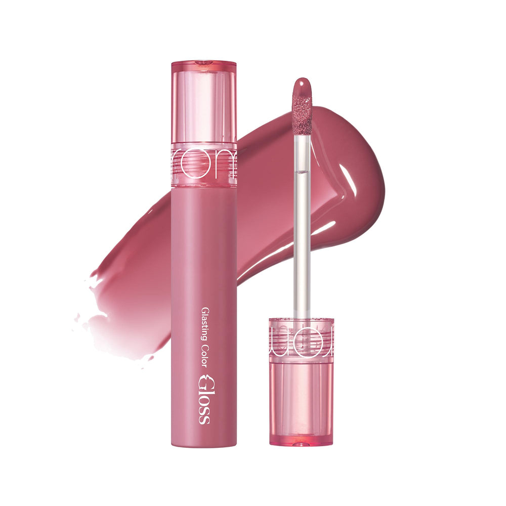romnd glasting color gloss 04 grapy-way, brillo vidrioso para labios y color natural
