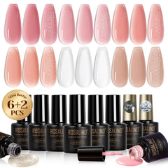 Esmalte gel translúcido tono piel de ROSALIND, ideal para acabado suave en uñas.