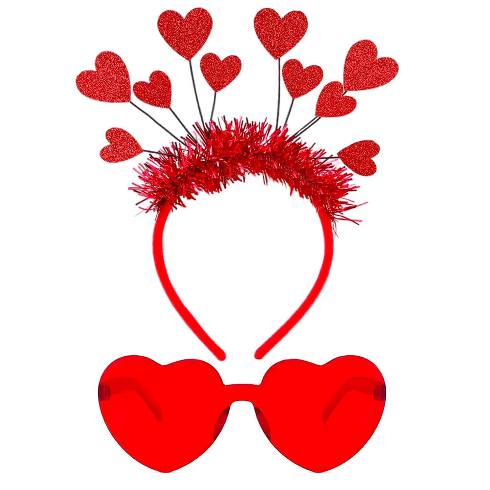 RUPOFUZA diadema corazón rojo para fiestas románticas.