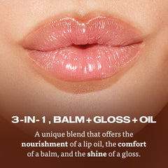 Brillo alto realza los labios con acabado luminoso y natural