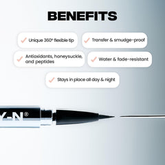 Sacheu Eyeliner STAY-N: secado rápido y resistencia al agua para uso prolongado.