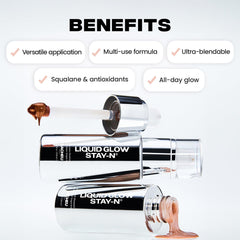 Sacheu Liquid Glow STAY-N iluminador suave para realzar rasgos faciales.