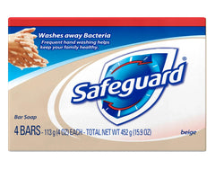 Safeguard jabon en barra antibacterial, paquete de 4 barras para toda la familia.