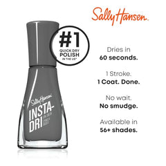Acabado brillante y duradero con Sally Hansen Insta Dri GLAAD Raven Midnight.