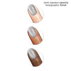 Sally Hansen Insta-Dri Holo-Glow: muestra de tono semi-opaico para un acabado suave.