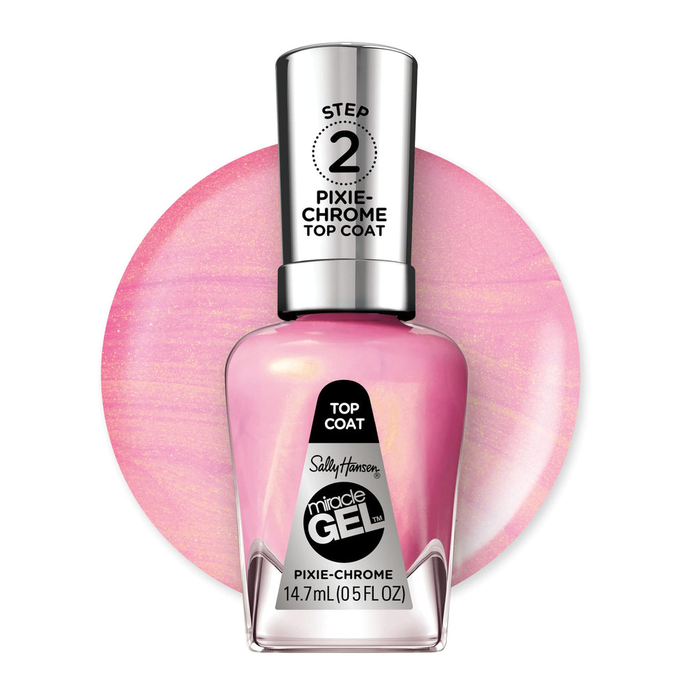 Sally Hansen Miracle Gel Pixie Chrome botella con acabado cromado translúcido
