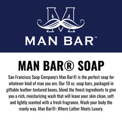 San Francisco Soap Company barra hombre almizcle exótico y sándalo en ducha.