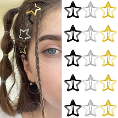 SAOROPEB estrella negra primer plano, agarre antideslizante para todo tipo de cabello