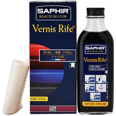 SAPHIR Vernis Rife: frasco frontal listo para limpiar cuero patentado y restaurar brillo