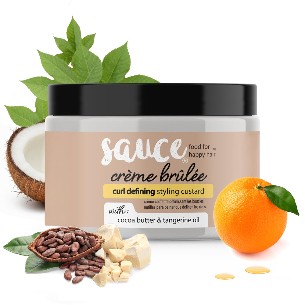 SAUCE BEAUTY Crème Brulee Curl Custard en bote para definicion suave de rizos
