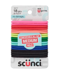 Elásticos Scunci multicolor suaves para cabello, reducen tirones y enredos