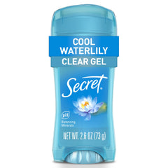Secret Fresh gel claro en botella, protección duradera contra olores.