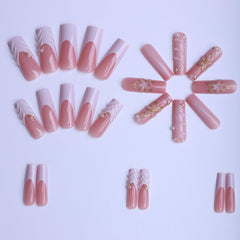 Uñas SEENEEY florales para primavera, ajuste cómodo y aspecto natural