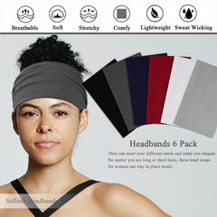 Bandas Sefiinh para cabello ancho en azul, cómoda durante ejercicios