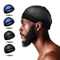 Gorra Selalu de seda azul frontal, suave para ondas 360.